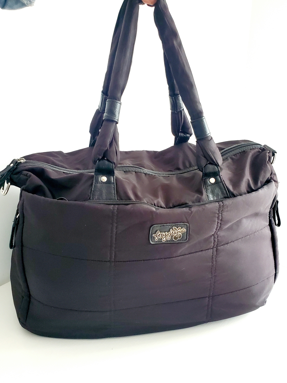 Juicy Couture Black Quilted Travel Tote with Dual Handles